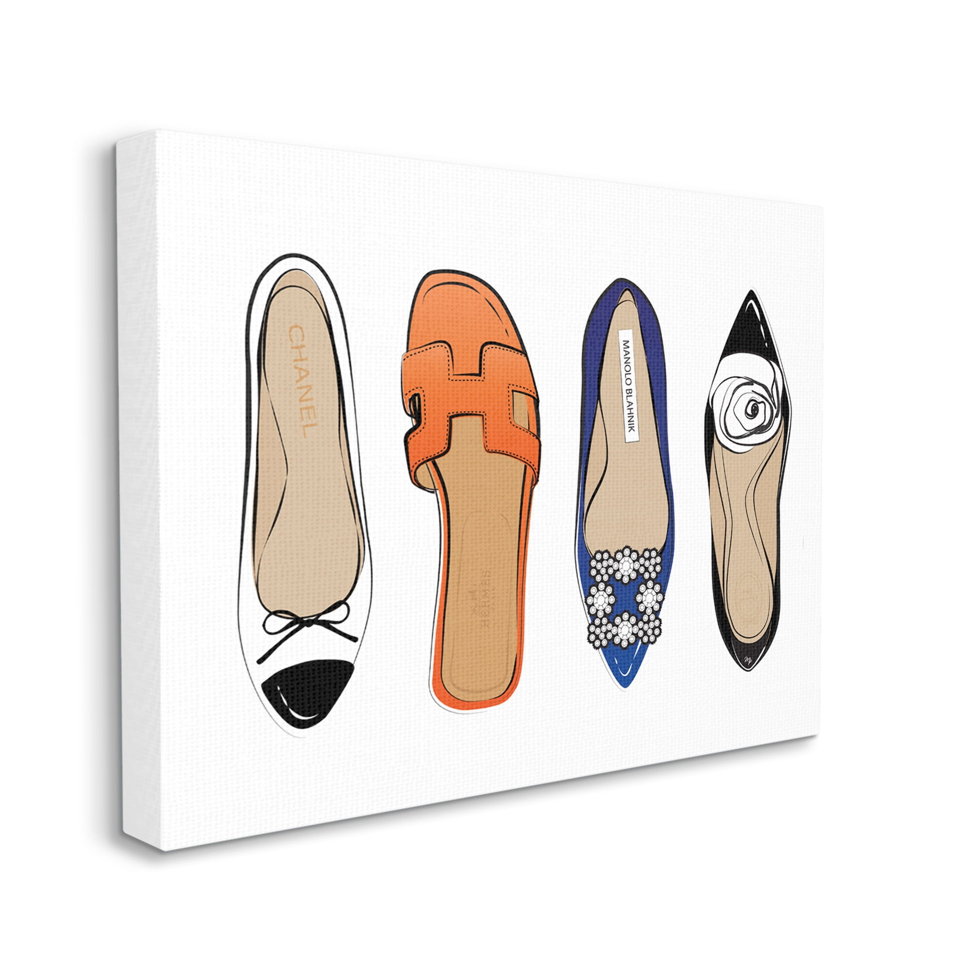 Stupell Industries Chic Fashion Heels Blue Orange Flats Fashion Feet, 30 x 40, Designed by Martina Pavlova