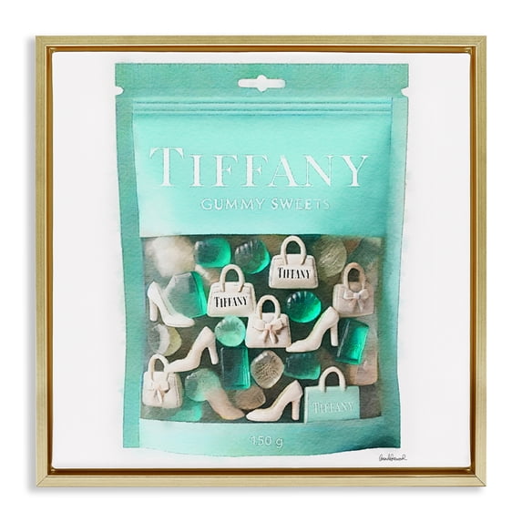 Stupell Industries Contemporary Chic Fashion Sweets Gold Floating Frame Canvas Art, 18 x 18, by Amanda Greenwood