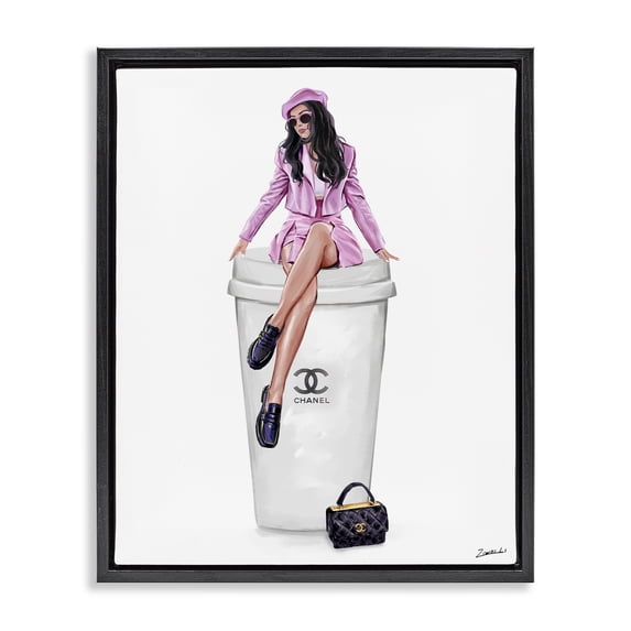 Stupell Industries Modern Black Floating Frame Canvas Art, 17 x 21, by Ziwei Li