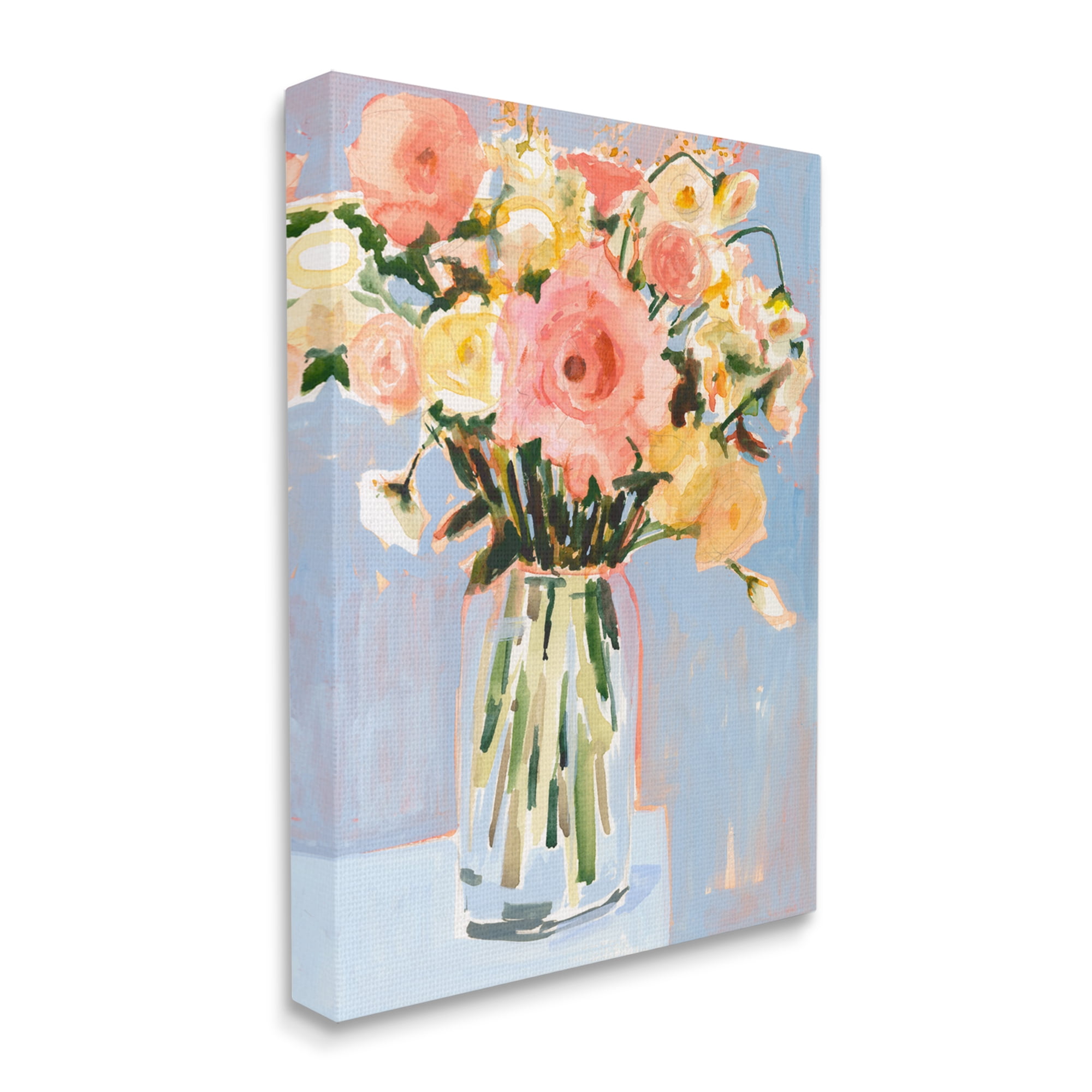 Chic Floral Bouquet Pastel Spring Flowers Canvas Wall Art