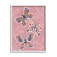 thumbnail image 1 of Stupell Industries Chic Floral Butterfly Wing Patterns Pink Plant Leaves, 11 x 14, Designed by Caroline Alfreds, 1 of 6