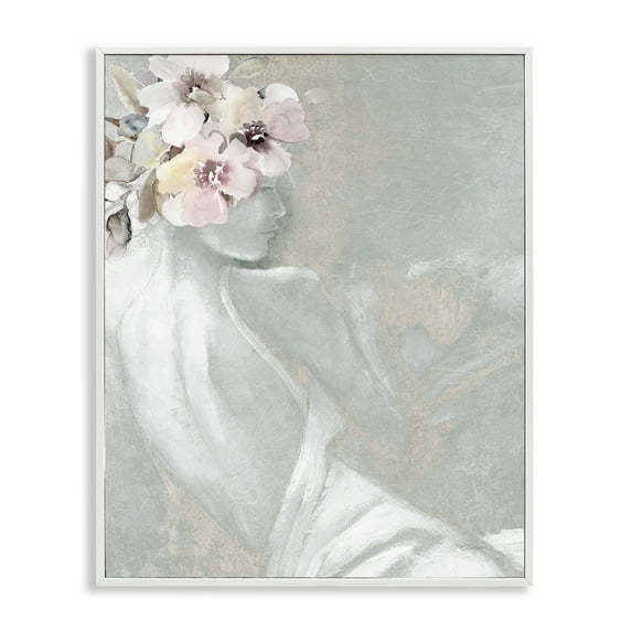 Stupell Industries Chic Floral Woman Novelty Painting White Framed Art Print Wall Art, 11 x 14