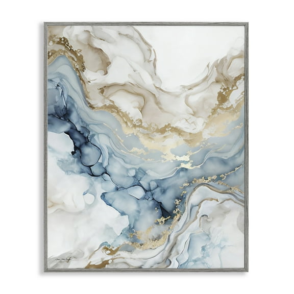 Stupell Industries Chic Geode Pattern Abstract Painting Gray Framed Art Print Wall Art, 11 x 14