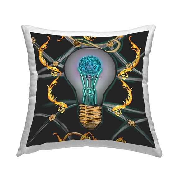 Stupell Industries Chic Glam Lightbulb Decorative Printed Throw Pillow, 18 x 18