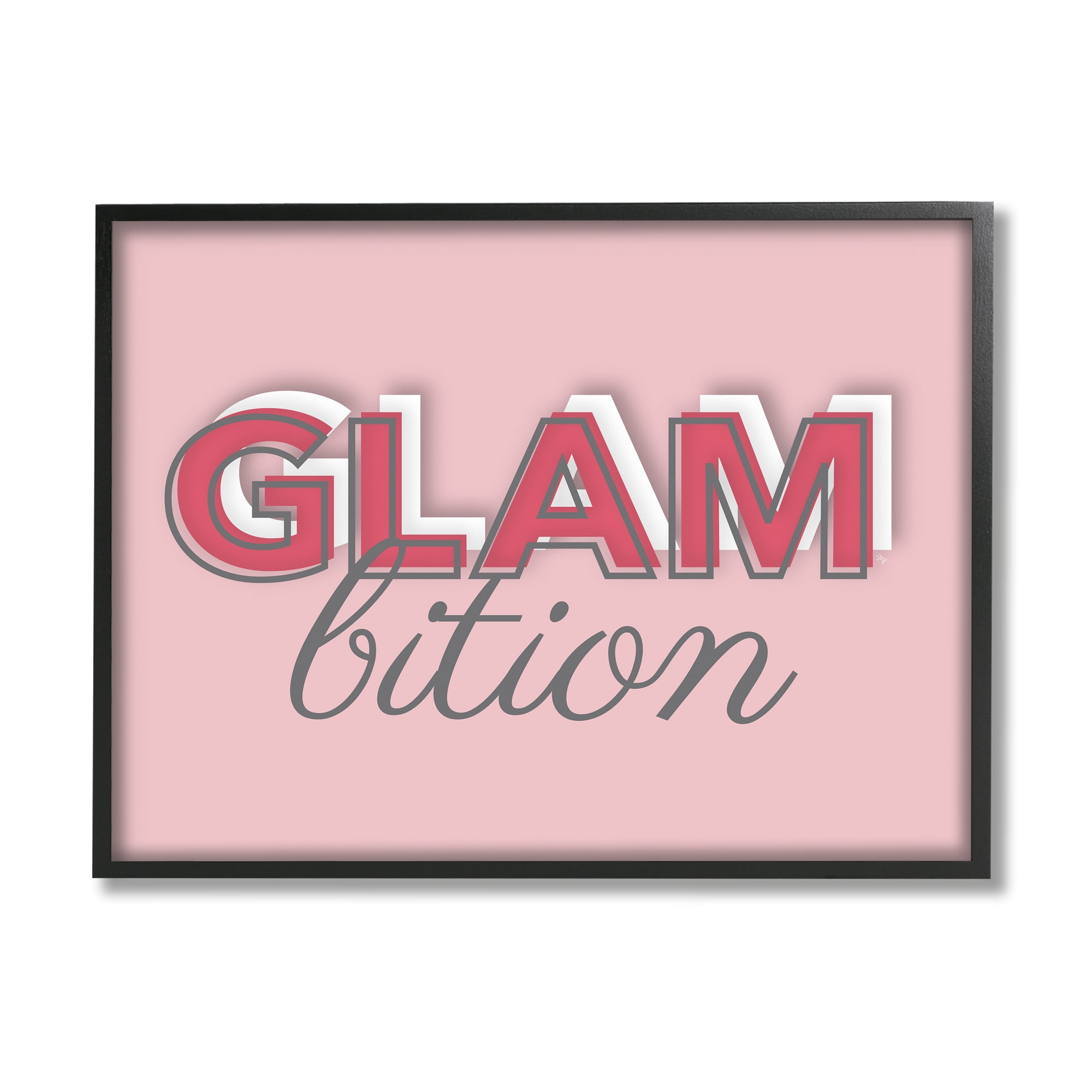 Stupell Industries Chic Glambition Typography Trendy Fashion Text Graphic Art Black Framed Art Print Wall Art, Design by Martina Pavlova