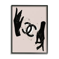 Stupell Industries Chic Hands Silhouette Surrounding Glam Fashion Emblem Graphic Art Black Framed Art Print Wall Art, Design by Ziwei Li
