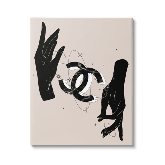 Stupell Industries Chic Hands Silhouette Surrounding Glam Fashion Emblem Graphic Art Gallery Wrapped Canvas Print Wall Art, Design by Ziwei Li