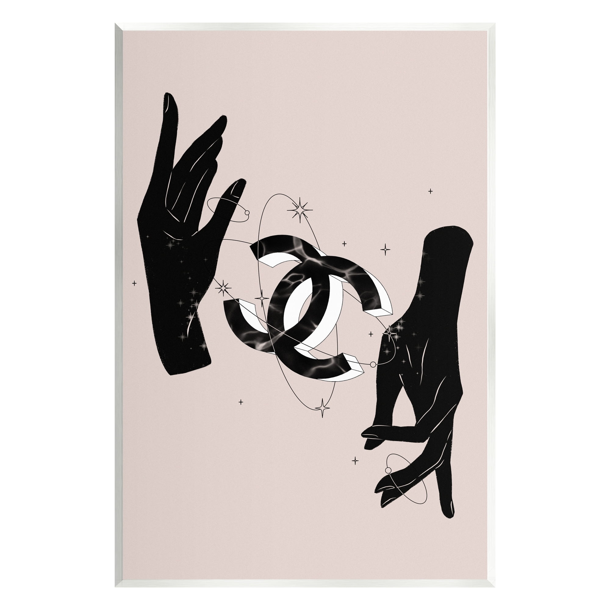 Stupell Industries Chic Hands Silhouette Surrounding Glam Fashion Emblem Graphic Art Unframed Art Print Wall Art, Design by Ziwei Li