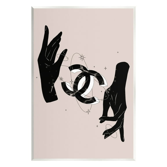 Stupell Industries Chic Hands Silhouette Surrounding Glam Fashion Emblem Graphic Art Unframed Art Print Wall Art, Design by Ziwei Li