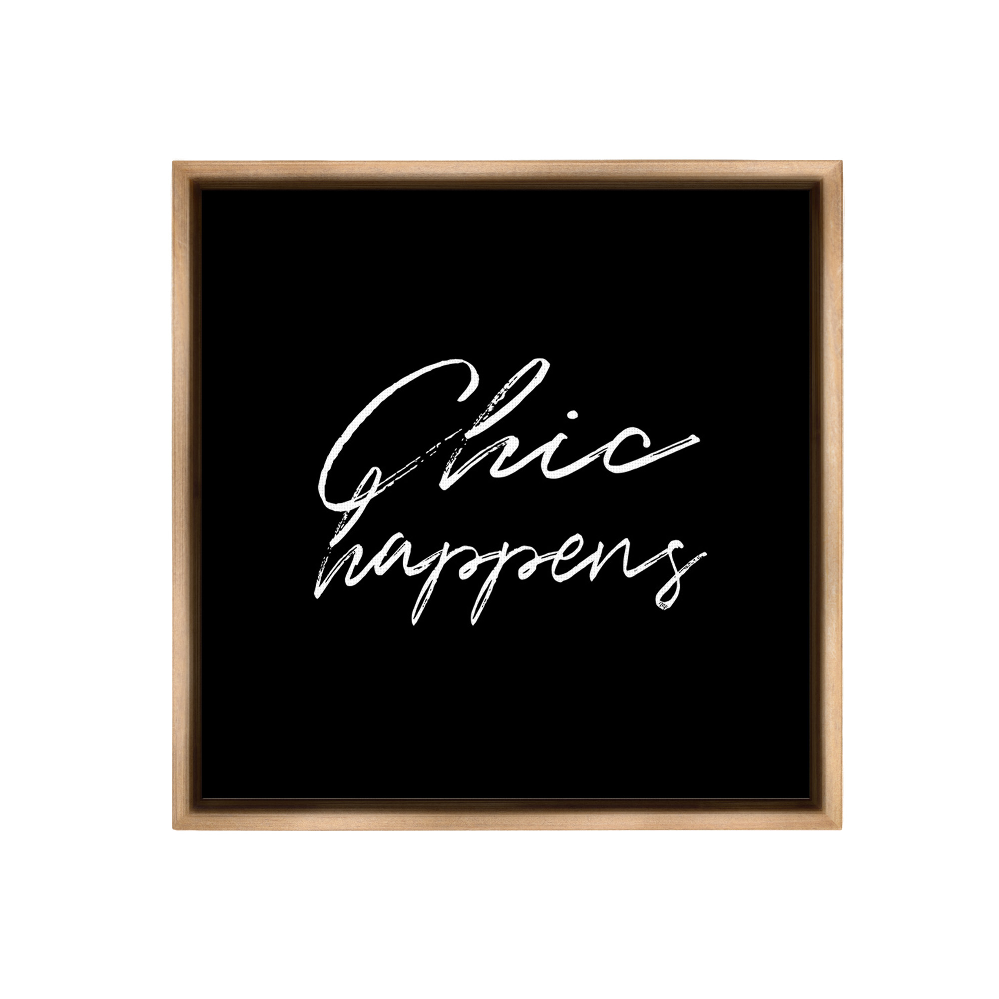 Stupell Industries Chic Happens on Black Beauty & Fashion Painting Brown Floater Framed Canvas Art Print Wall Art, 25 x 25