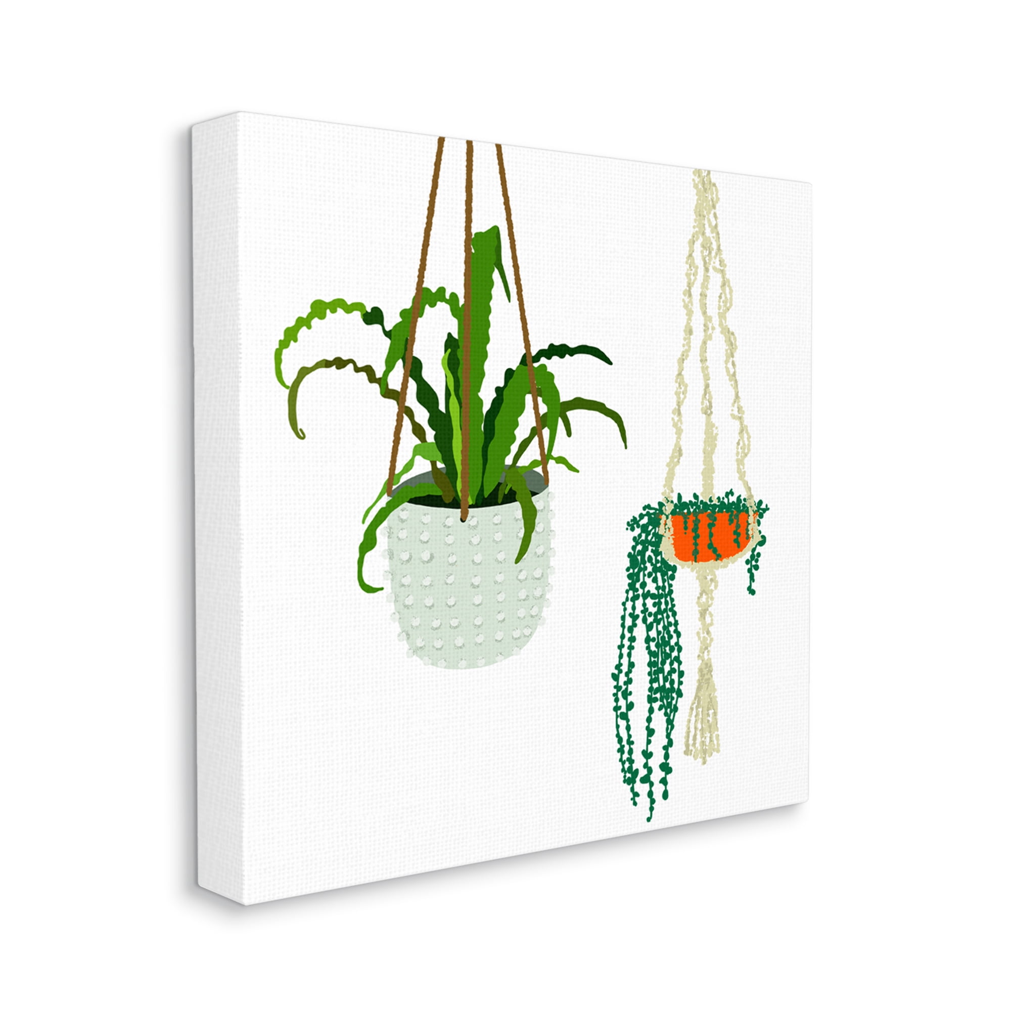 Stupell Industries Chic Indoor Potted Plants Modern Fern Foliage Botanical & Floral Painting Gallery Wrapped Canvas Print Wall Art, 30 x 30