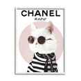 thumbnail image 1 of Stupell Industries Chic Kitty Cat Meow Glam Fashion Pink Circle, 11 x 14, Designed by Ros Ruseva, 1 of 8