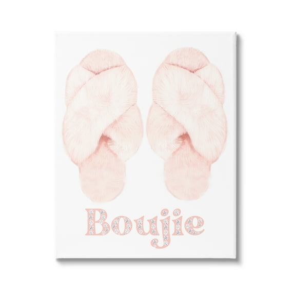 Stupell Industries Chic Luxury Slippers Glam Boujie Fashion Text Graphic Art Gallery Wrapped Canvas Print Wall Art, Design by Ziwei Li