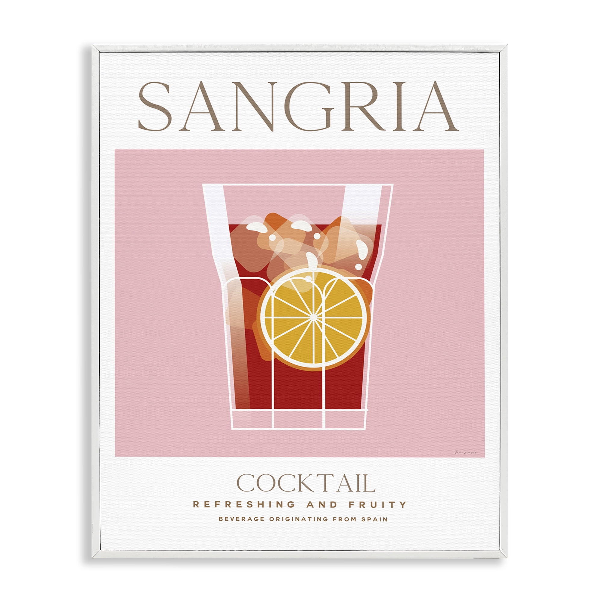Stupell Industries Chic Minimal Sangria Food & Beverage Painting White Framed Art Print Wall Art, 11 x 14