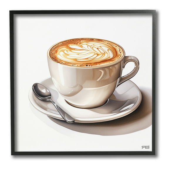 Stupell Industries Chic Modern Cappuccino Food & Beverage Painting Black Framed Art Print Wall Art, 12 x 12