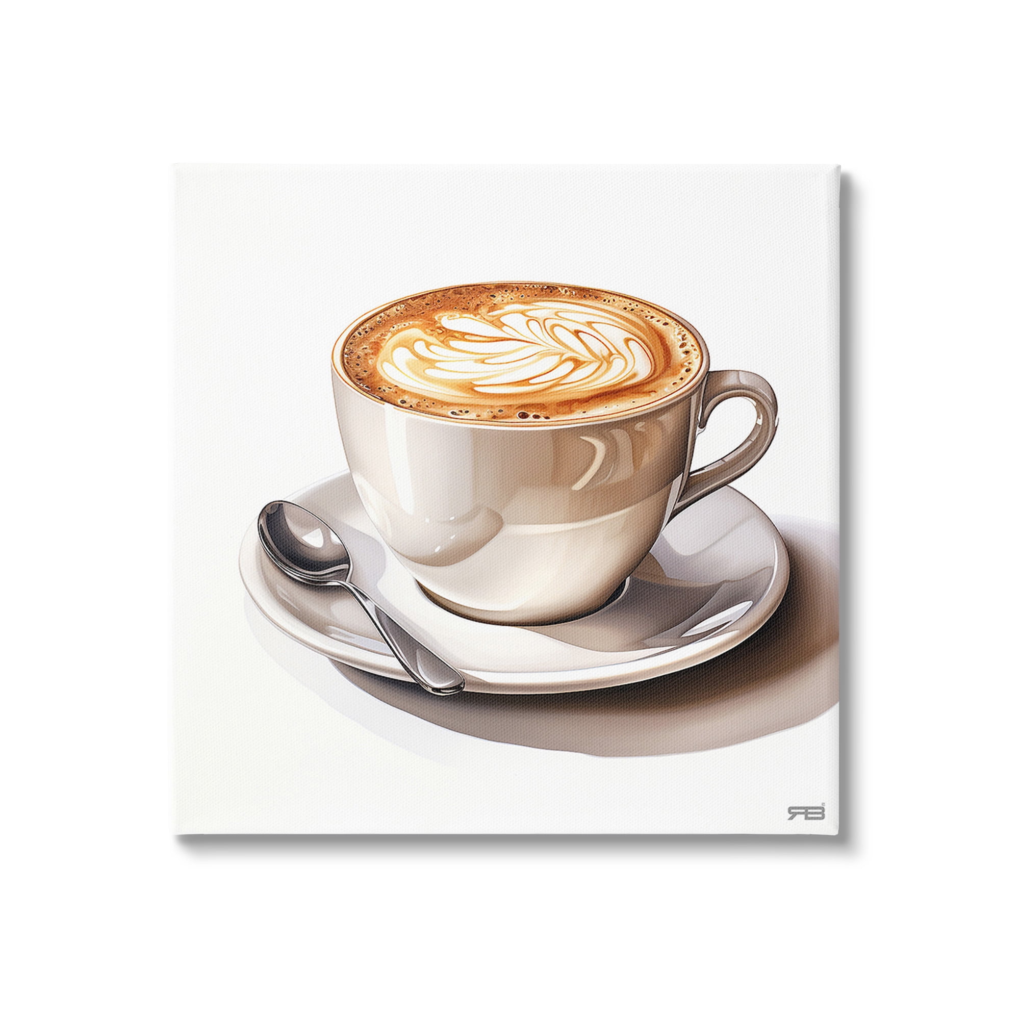 Stupell Industries Chic Modern Cappuccino Food & Beverage Painting Gallery Wrapped Canvas Art Print Wall Art, 17 x 17