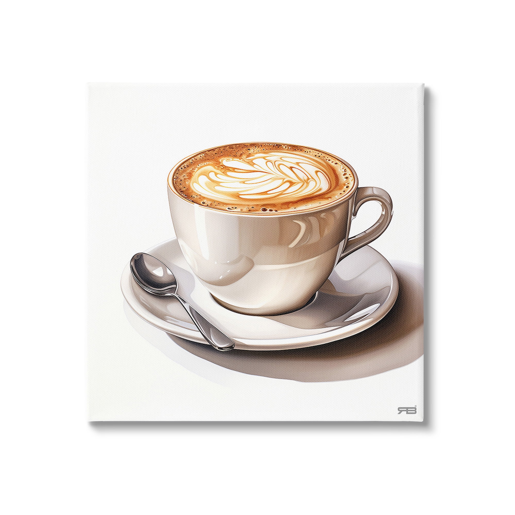 Stupell Industries Chic Modern Cappuccino Food & Beverage Painting Gallery Wrapped Canvas Art Print Wall Art, 30 x 30