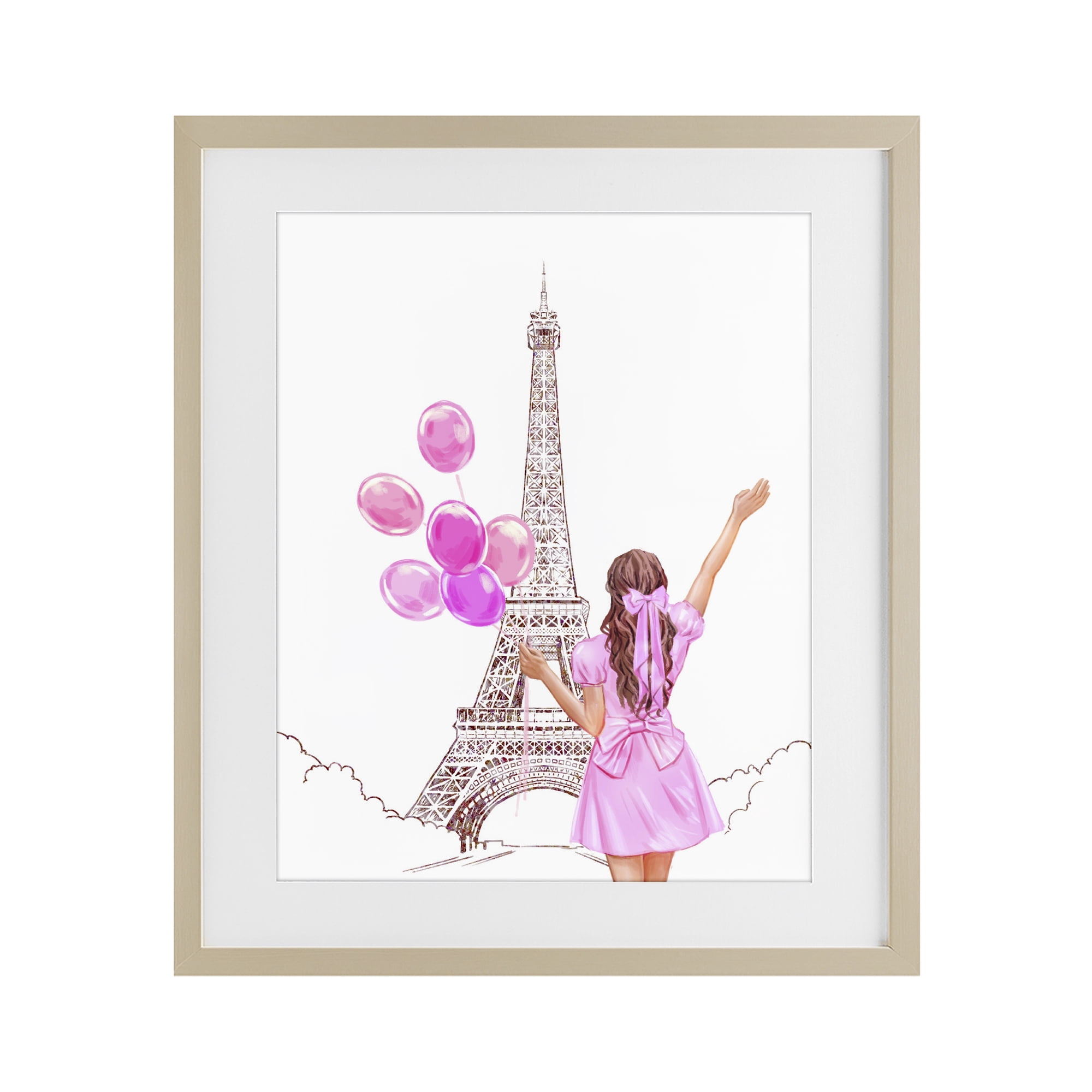 Stupell Industries Chic Paris Celebration Birch Framed Print Under Glass, design by Ziwei Li