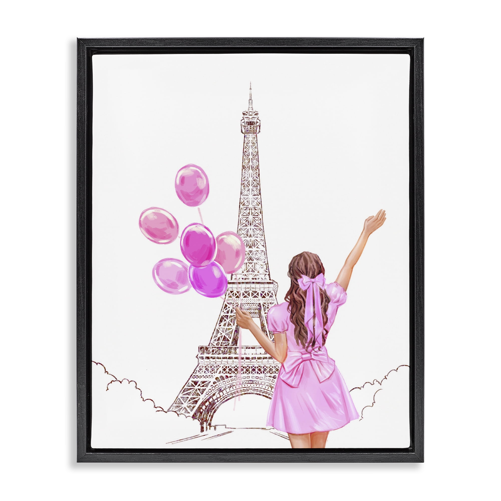 Stupell Industries Chic Paris Celebration Black Framed Floater Canvas Wall Art, design by Ziwei Li