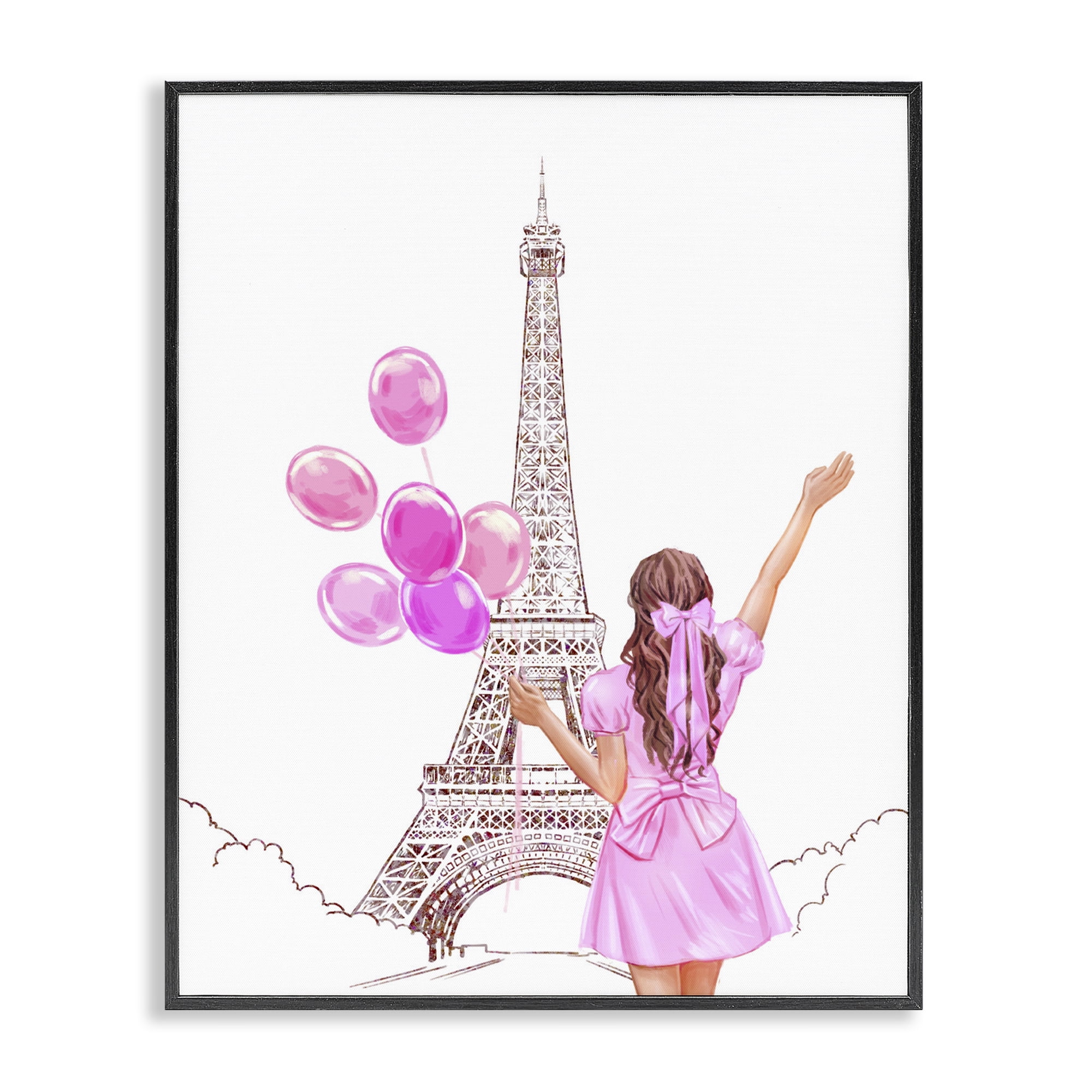 Stupell Industries Chic Paris Celebration Black Framed Giclee Art, design by Ziwei Li