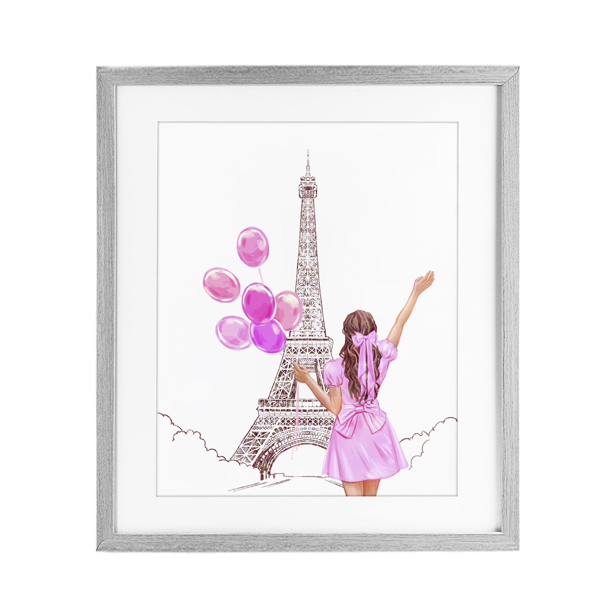 Stupell Industries Chic Paris Celebration Gray Framed Print Under Glass, design by Ziwei Li