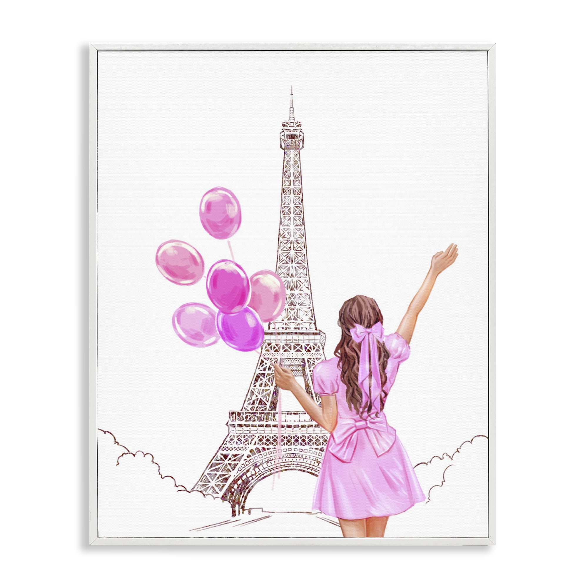 Stupell Industries Chic Paris Celebration White Framed Giclee Art, design by Ziwei Li