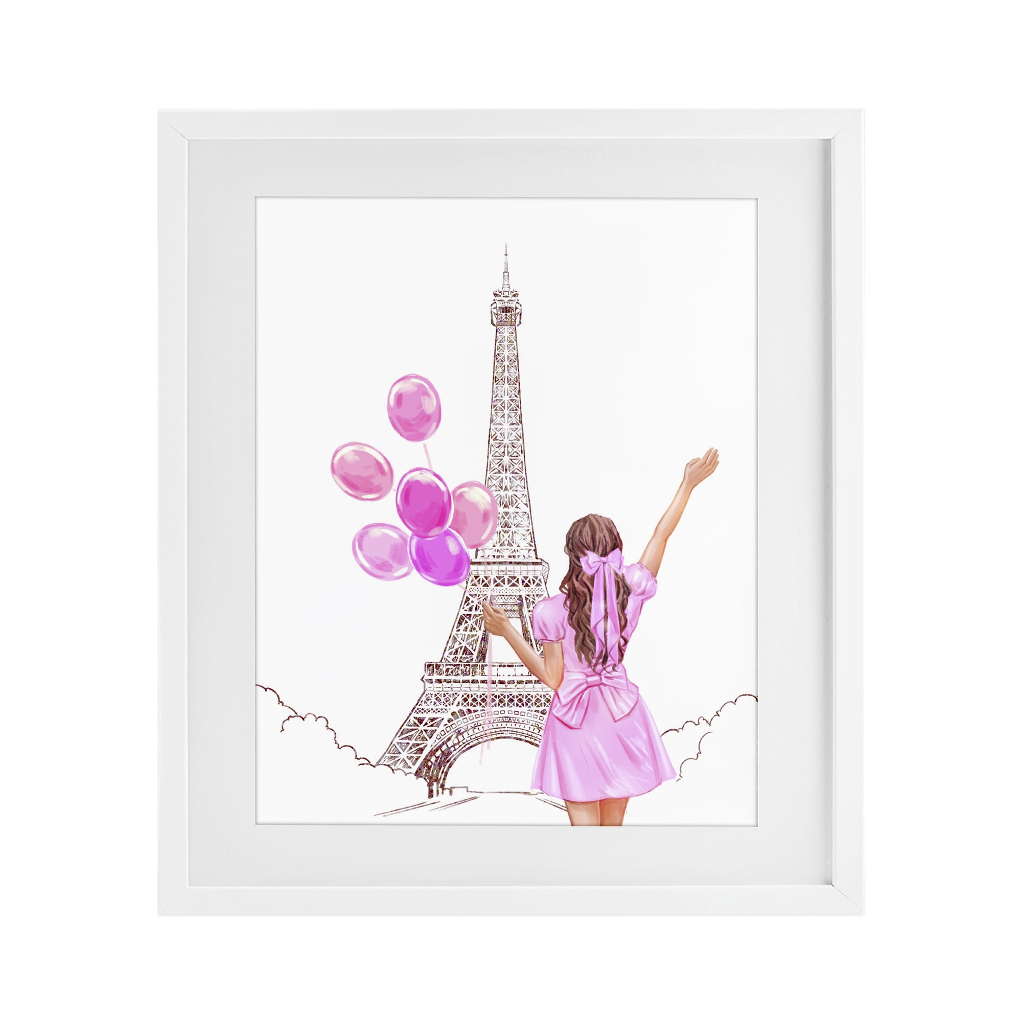Stupell Industries Chic Paris Celebration White Framed Print Under Glass, design by Ziwei Li