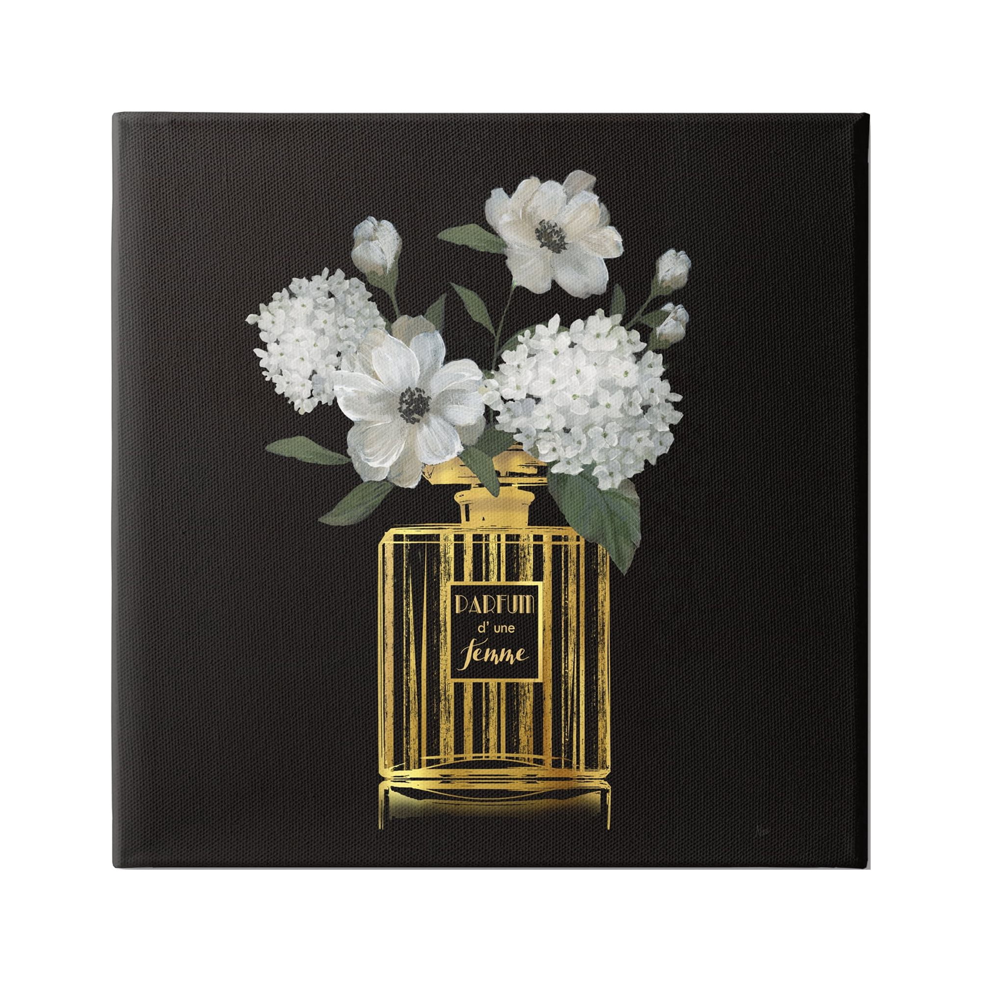 Stupell Industries Chic Perfume Blossoms Botanical & Floral Painting Gallery Wrapped Canvas Art Print Wall Art, 17 x 17