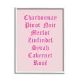 thumbnail image 1 of Stupell Industries Chic Pink Wine List Food & Beverage Painting White Framed Art Print Wall Art, 24 x 30, 1 of 9