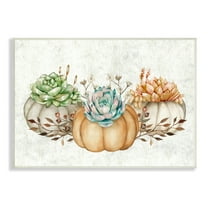 Stupell Industries Chic Pumpkin Succulent Trio Autumn Boho Vegetables, 15 x 10,Design by Ziwei Li