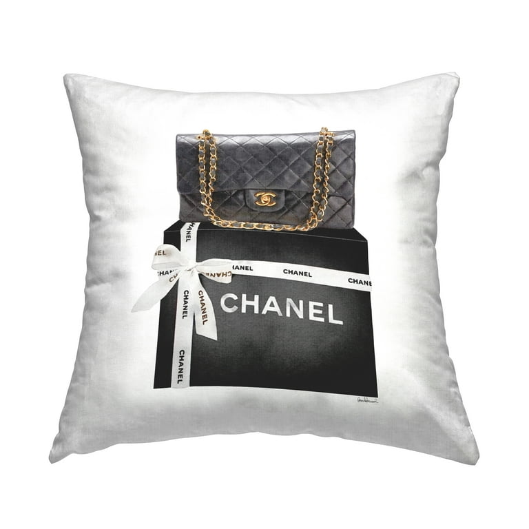 Stupell Industries Chic Quilted Purse Black Glam Fashion Brand Design by  Amanda Greenwood Throw Pillow 