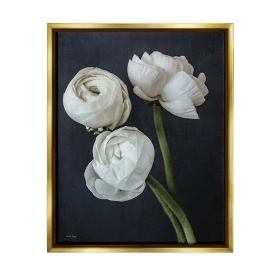 Stupell Industries Chic Ranunculus Flower Blossoms Modern Arrangement Photograph Metallic Gold Floating Framed Canvas Print Wall Art, Design by Jennifer Rigsby