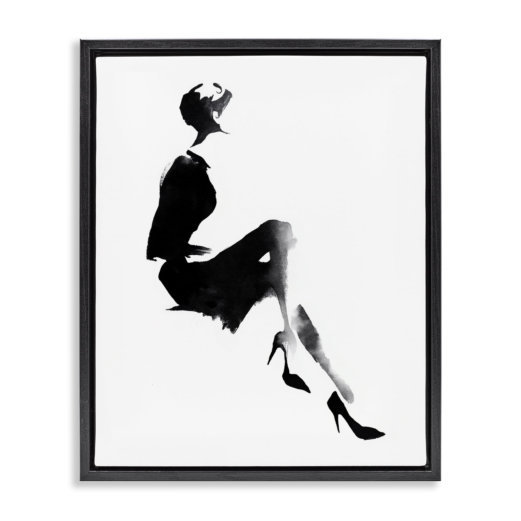 Stupell Industries Chic Silhouette Noir Black Framed Floater Canvas Wall Art, design by Svetlana Aleynikova