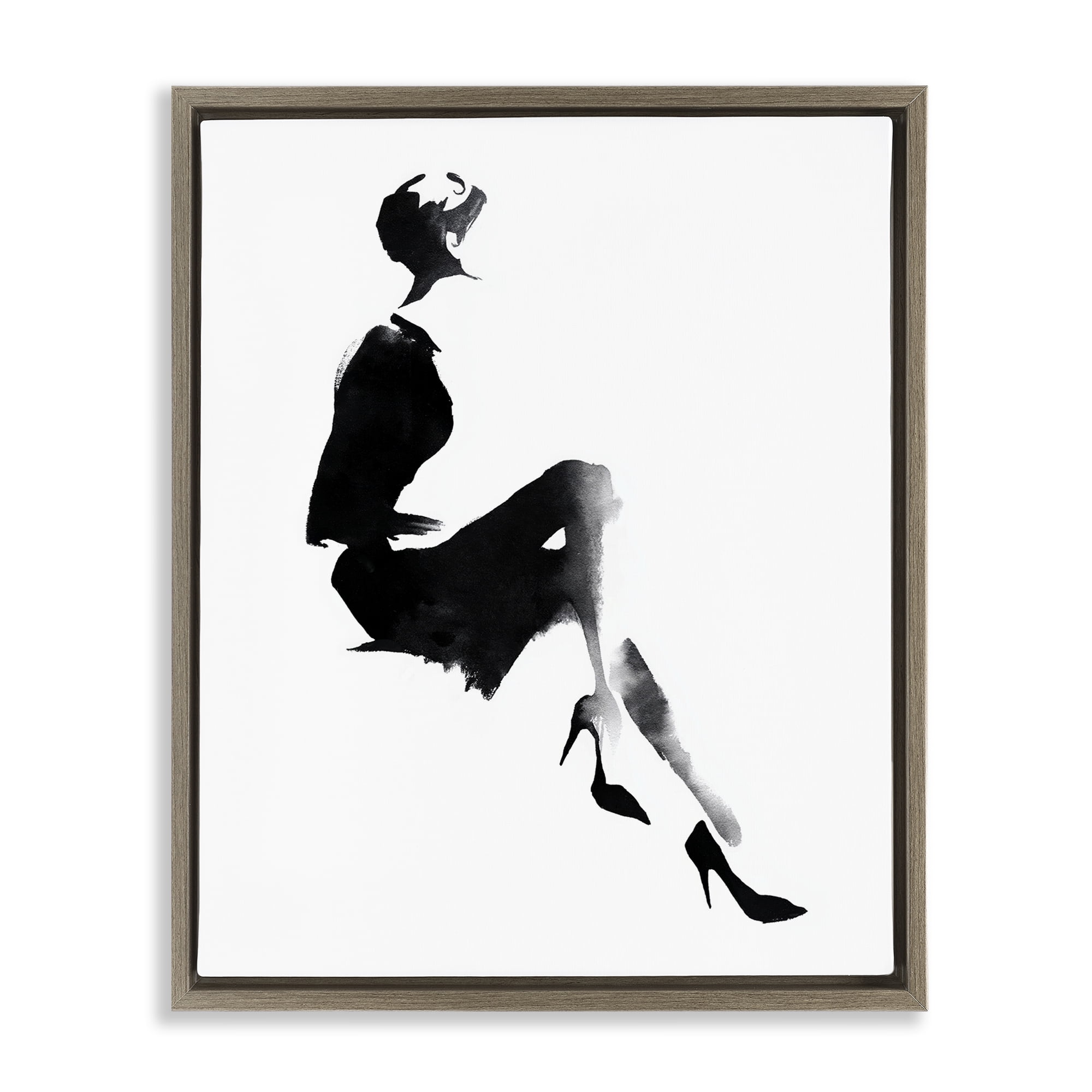 Stupell Industries Chic Silhouette Noir Brown Framed Floater Canvas Wall Art, design by Svetlana Aleynikova