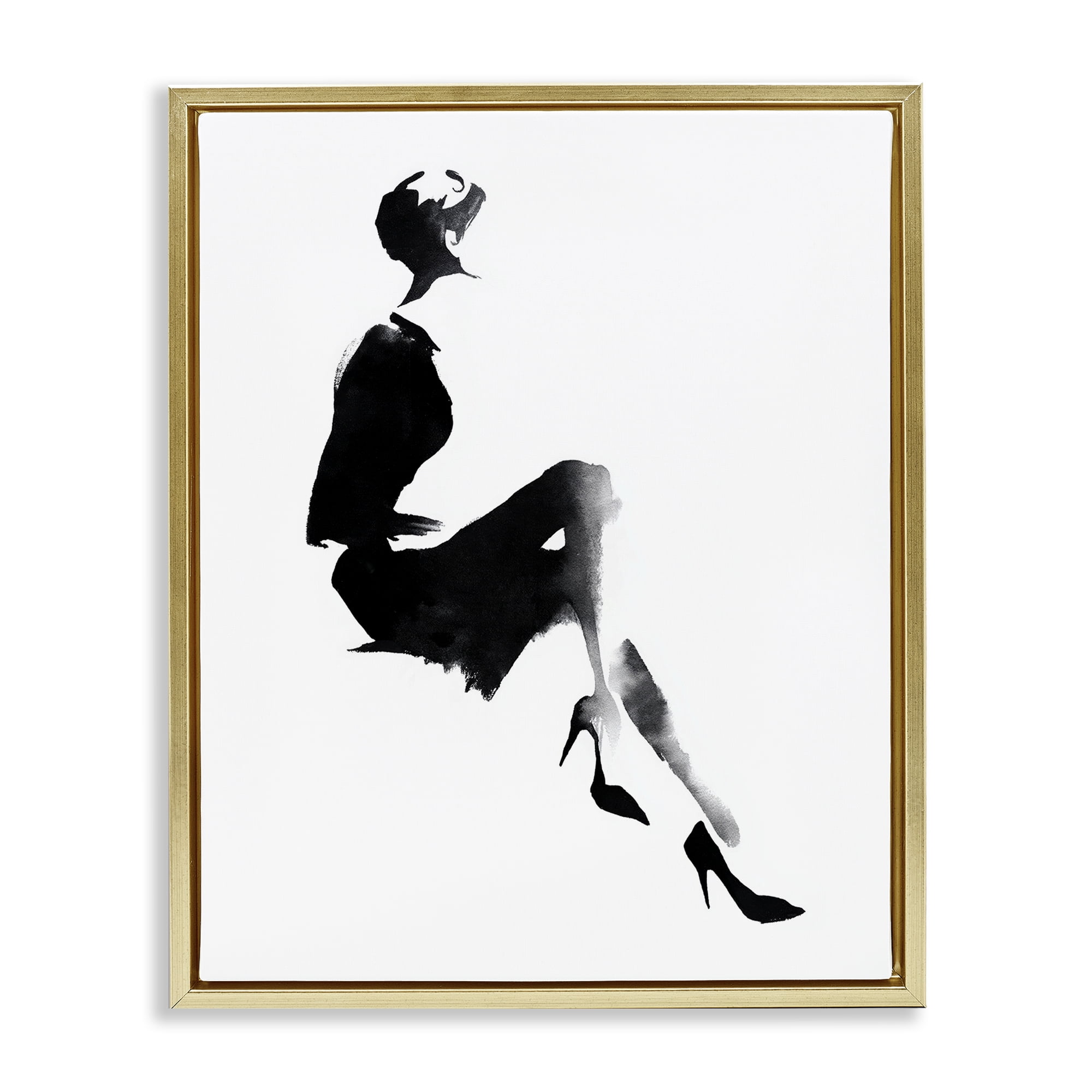 Stupell Industries Chic Silhouette Noir Gold Framed Floater Canvas Wall Art, design by Svetlana Aleynikova