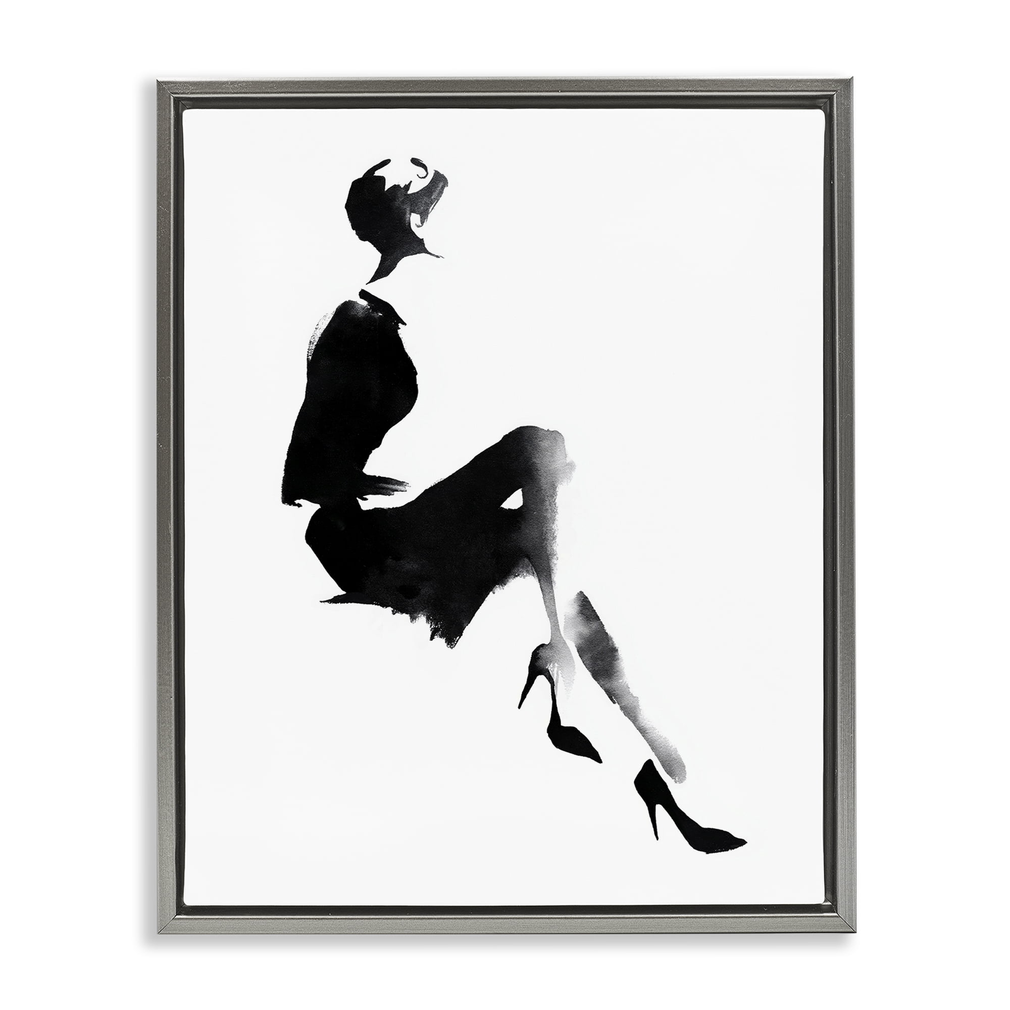 Stupell Industries Chic Silhouette Noir Gray Framed Floater Canvas Wall Art, design by Svetlana Aleynikova