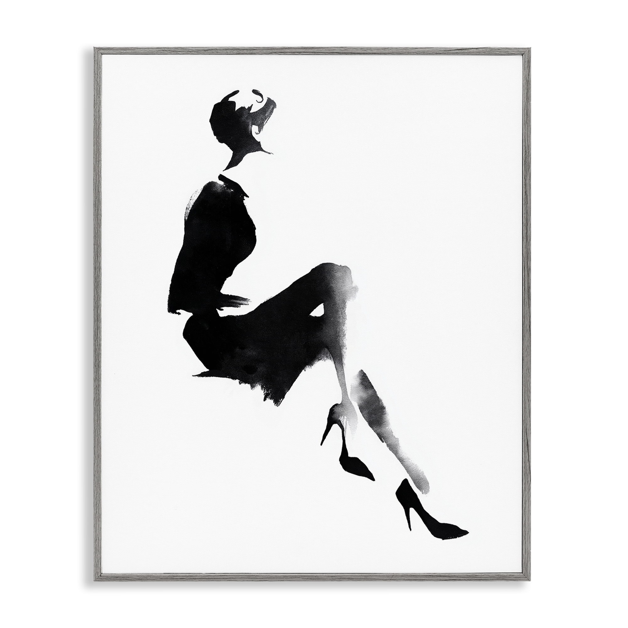 Stupell Industries Chic Silhouette Noir Gray Framed Giclee Art, design by Svetlana Aleynikova