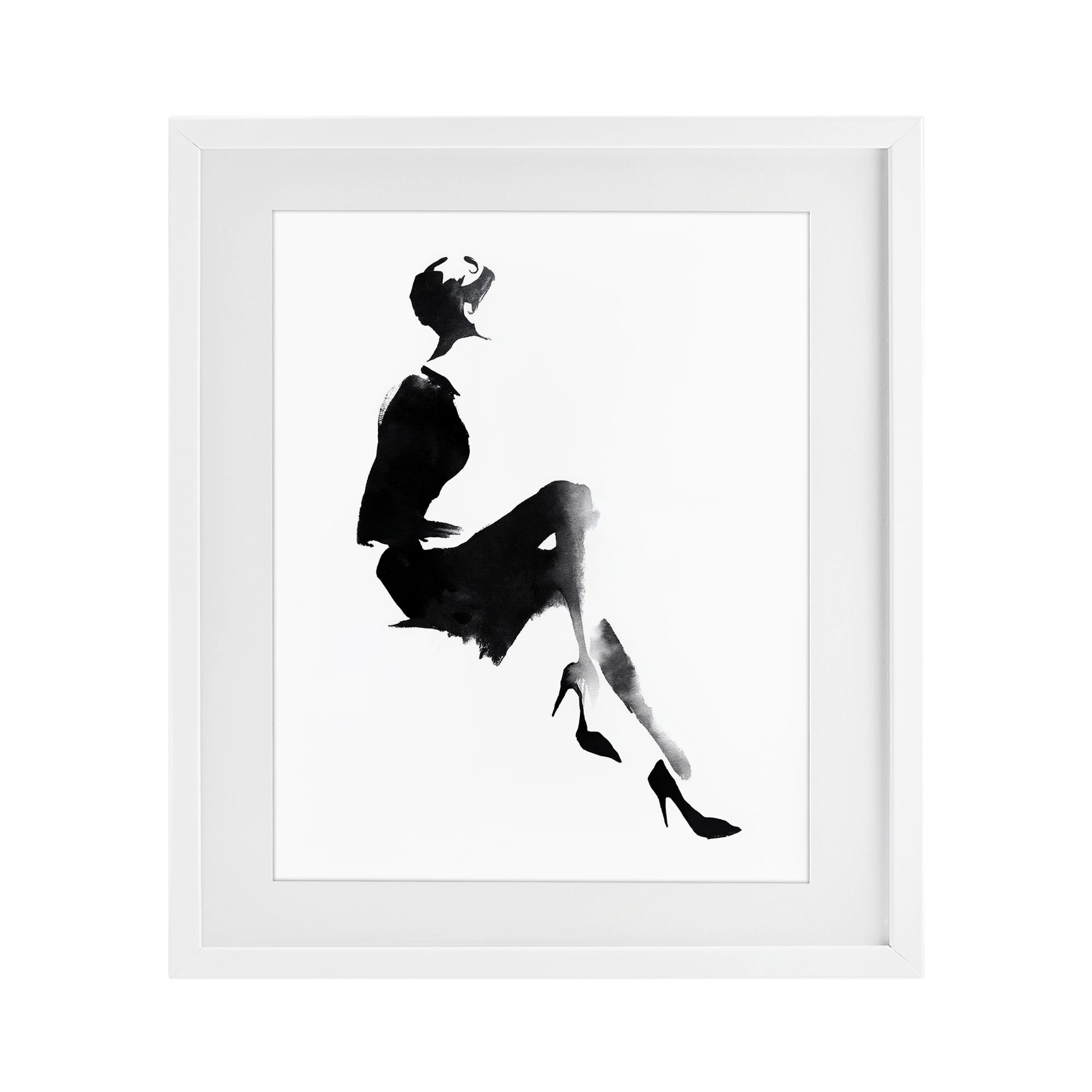 Stupell Industries Chic Silhouette Noir White Framed Print Under Glass, design by Svetlana Aleynikova