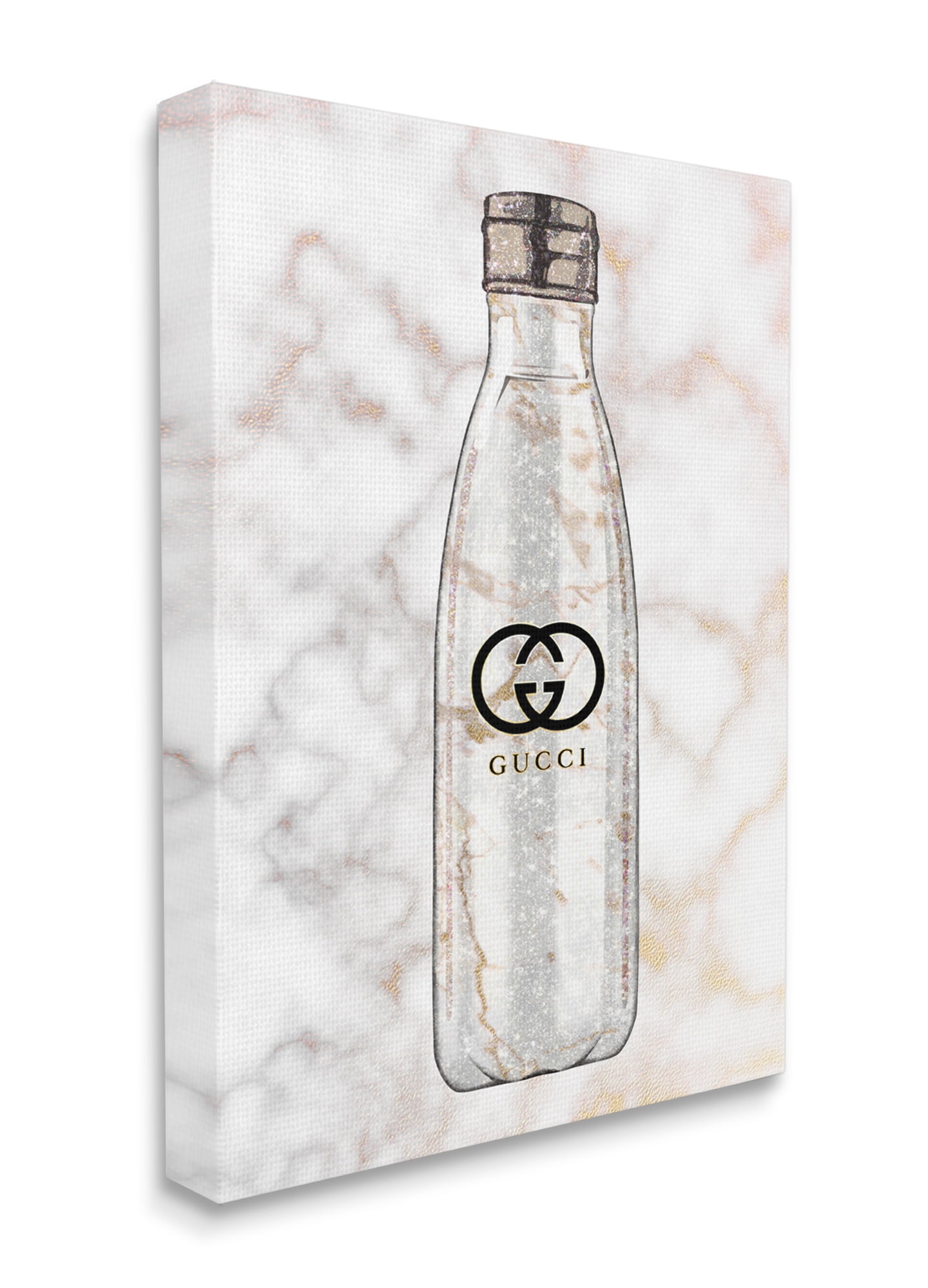 Stupell Industries Chic Sports Bottle Glam Fashion over Marble Canvas Wall Art, 36 x 48, Design by Ziwei Li
