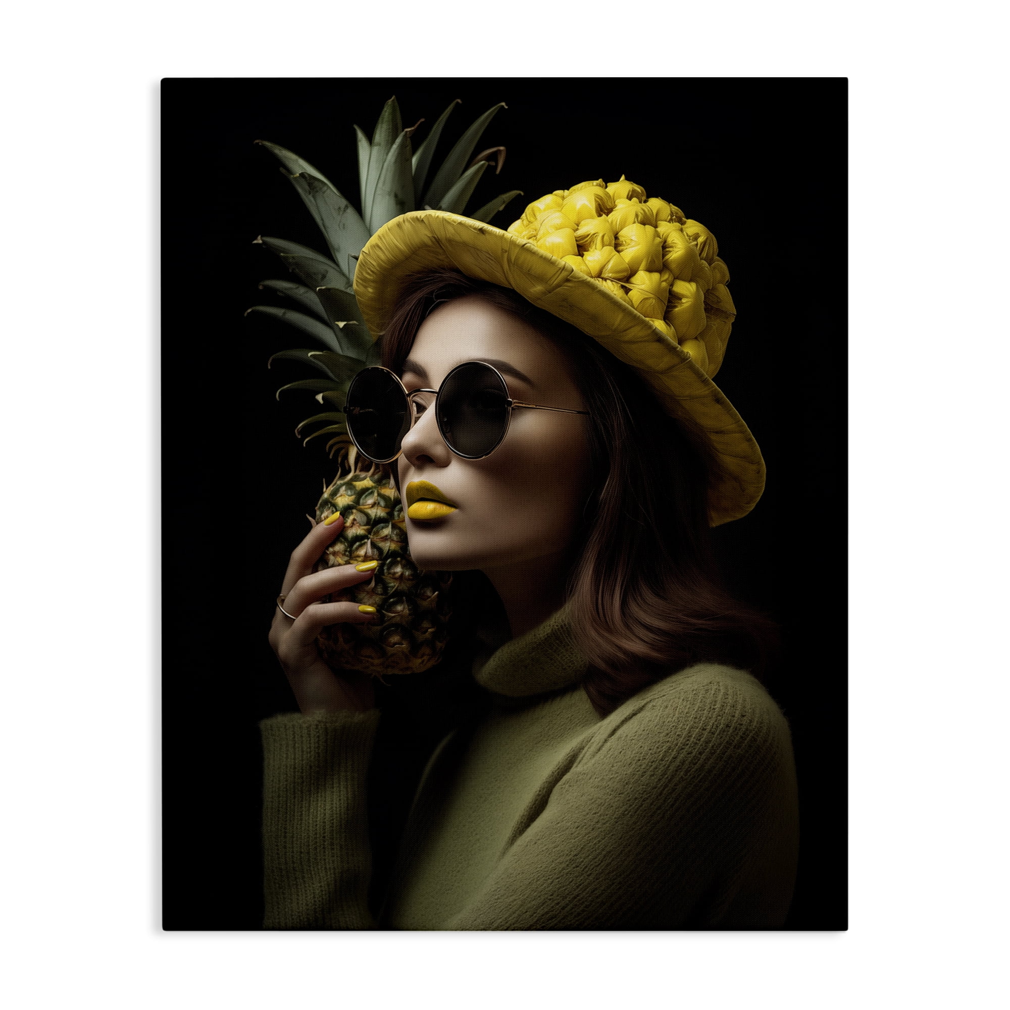 Stupell Industries Chic Tropical Woman Novelty Painting Gallery Wrapped Canvas Art Print Wall Art, 24 x 30