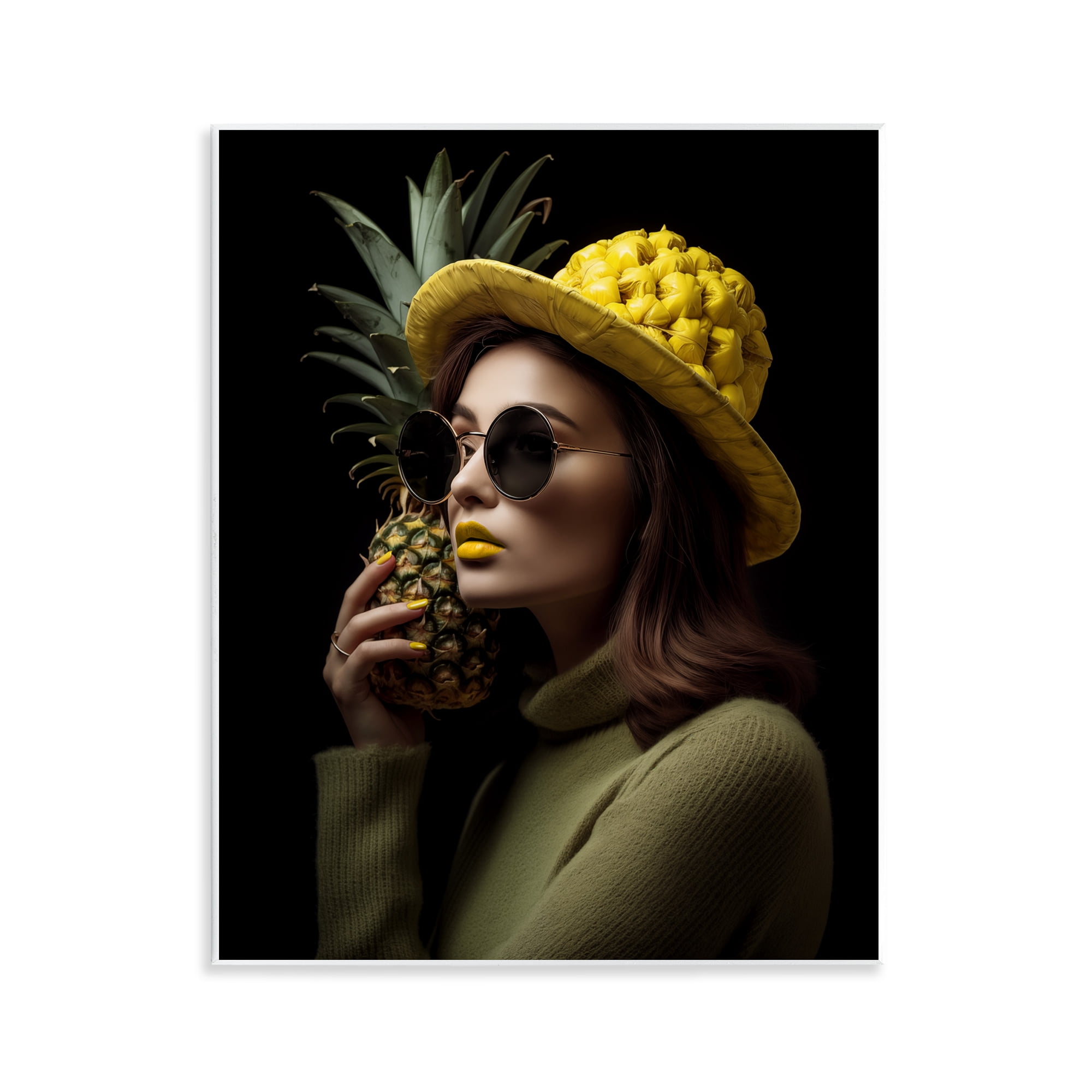 Stupell Industries Chic Tropical Woman Novelty Painting Unframed Art Print Wall Art, 11 x 14