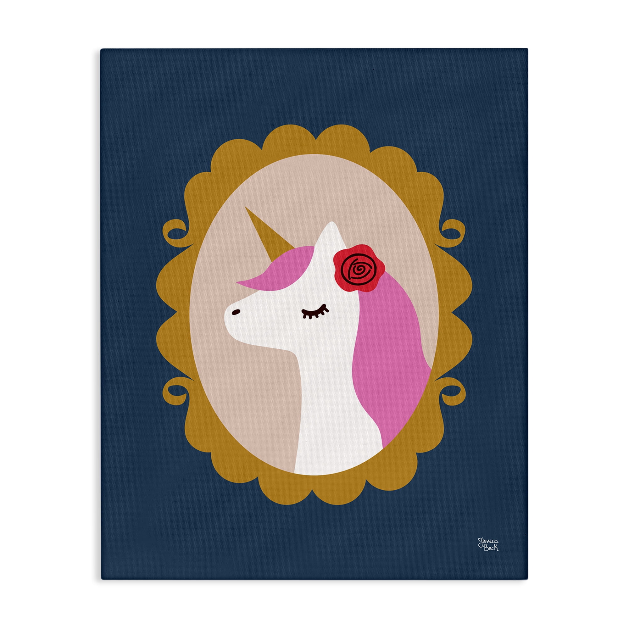 Stupell Industries Chic Unicorn Portrait Fantasy & Sci-Fi Painting Wrapped Canvas Art Print Wall Art, 24 x 30