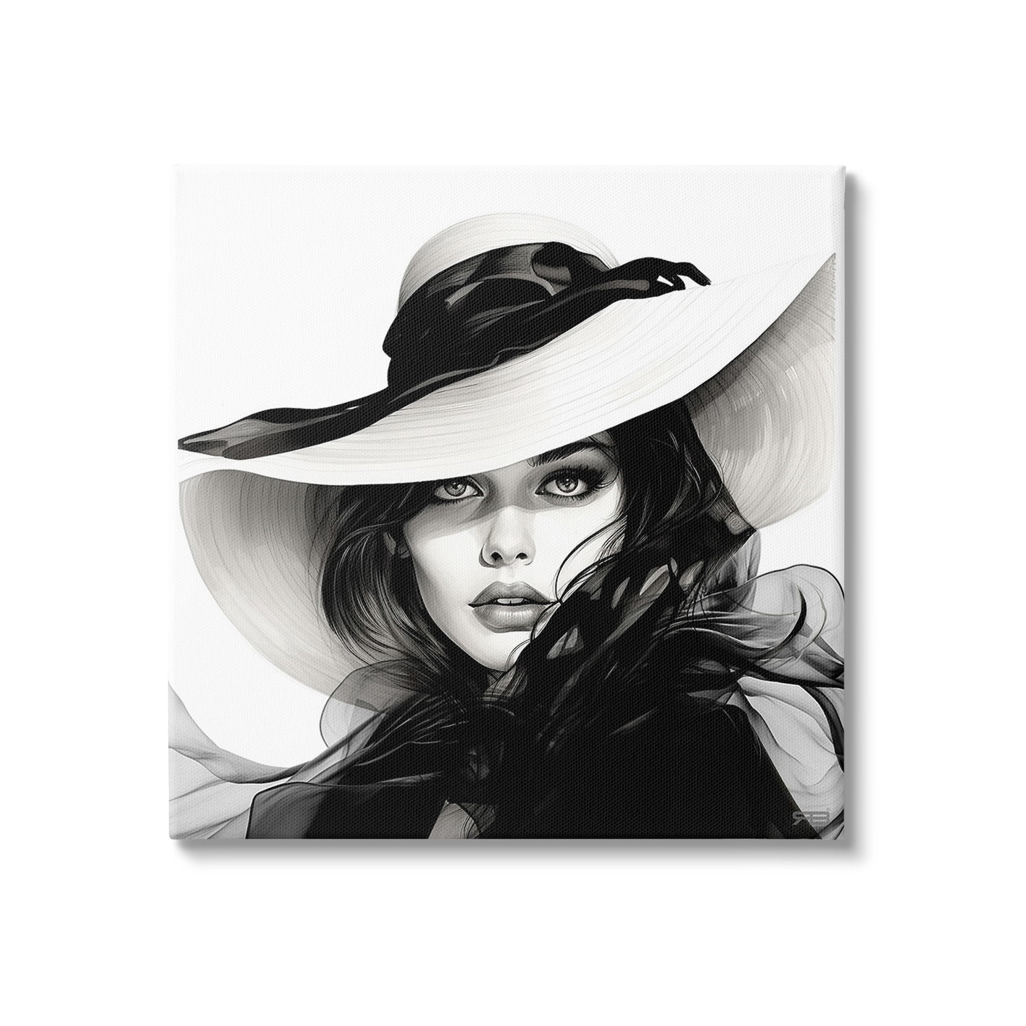 Stupell Industries Chic Woman Gazing Beauty & Fashion Painting Gallery Wrapped Canvas Art Print Wall Art, 24 x 24