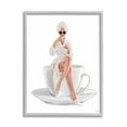 thumbnail image 1 of Stupell Industries Chic Woman Robe Coffee Cup Designer Logo Sunglasses Framed Wall Art, 16 x 20, Design by Ziwei Li, 1 of 5