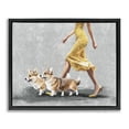 thumbnail image 1 of Stupell Industries Art Deco Chic Woman with Corgis Black Floating Frame Canvas Art, 21 x 17, by Svetlana Aleynikova, 1 of 8