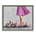 thumbnail image 1 of Stupell Industries Chic Woman with Rabbits People Painting Brown Floater Framed Canvas Art Print Wall Art, 21 x 17, 1 of 10