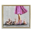 thumbnail image 1 of Stupell Industries Chic Woman with Rabbits People Painting Gold Floater Framed Canvas Art Print Wall Art, 31 x 25, 1 of 10