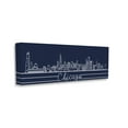 thumbnail image 1 of Stupell Industries Chicago Illinois Linework City Skyline Deep Blue Canvas Wall Art, 17 x 40, Design by Daphne Polselli, 1 of 6