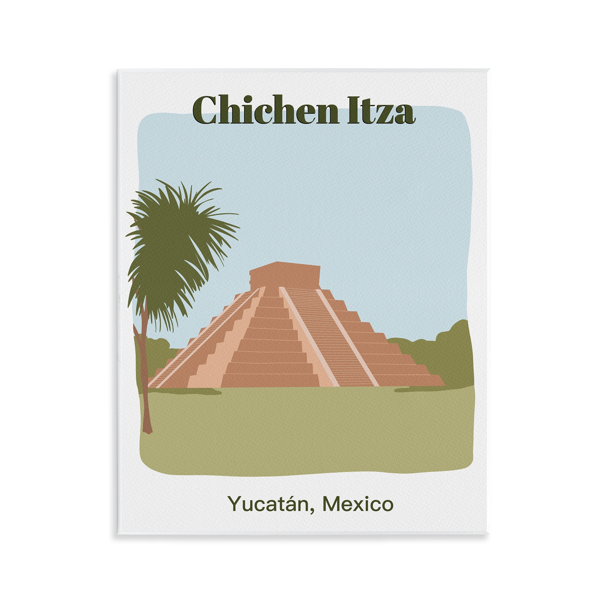 Stupell Industries Chichen Itza Architecture Town & City Painting Unframed Art Print Wall Art, 11 x 14