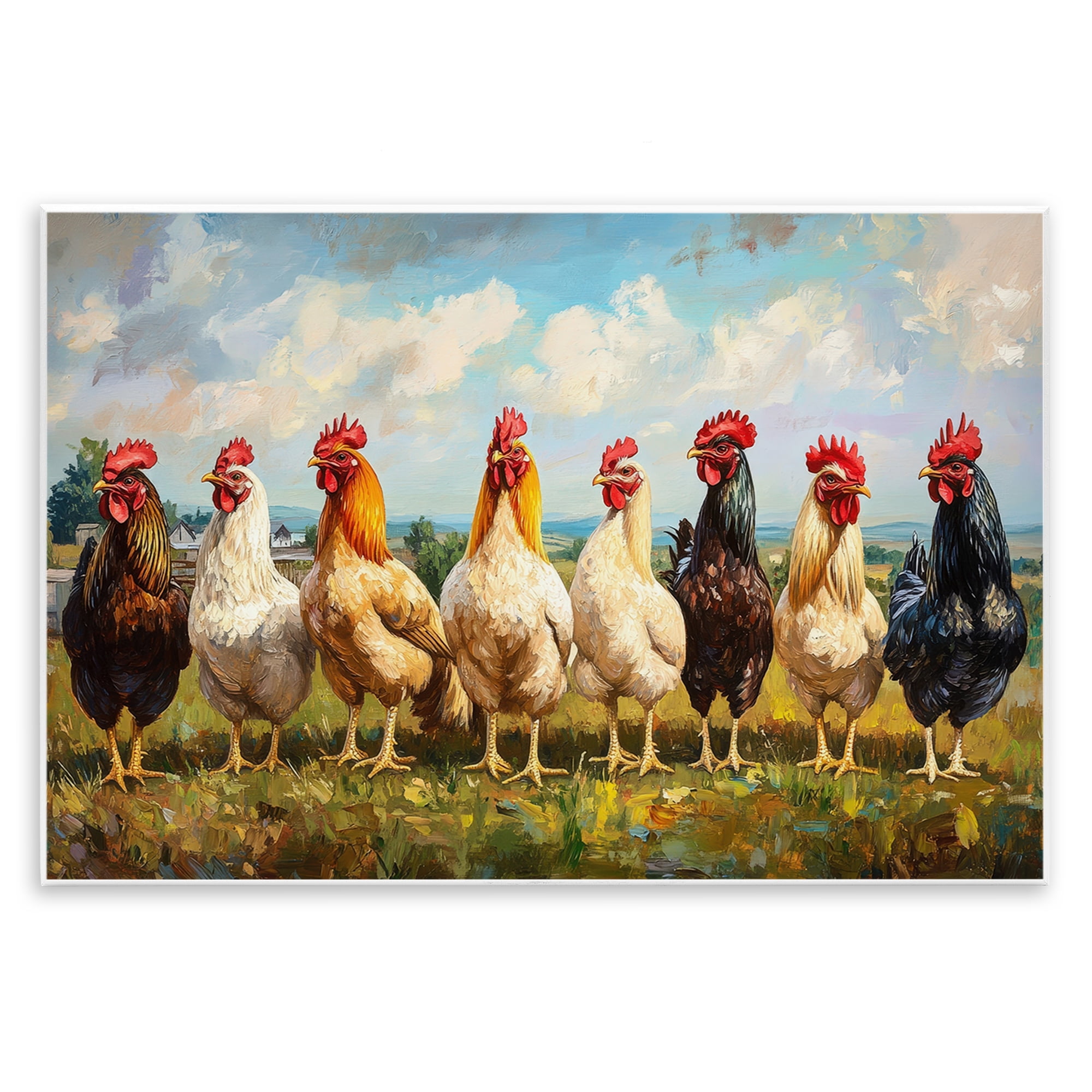 Stupell Industries Chicken Brood on Horizon Wall Plaque Art, design by Petal Prints Design
